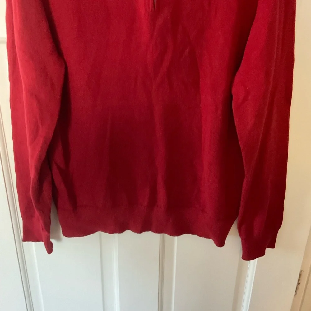 NEW J.Crew Cotton quarter-zip sweater Red Men’s Size‎ S NWOT Preppy Academia